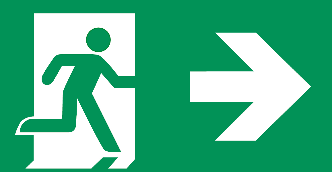 Rettungszeichen Notausgang nach rechts